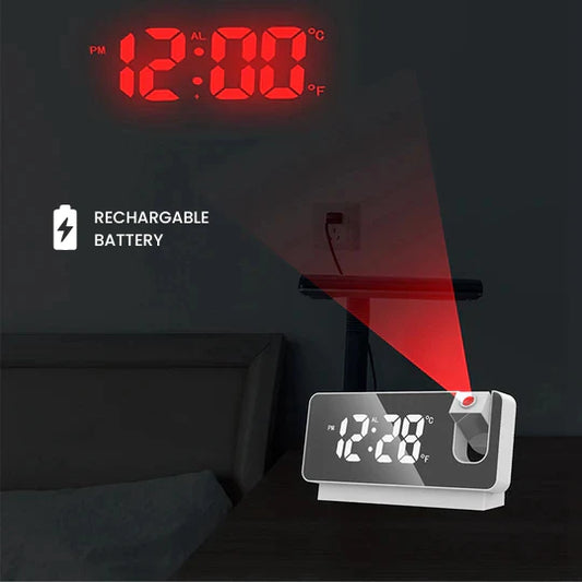 LED Digital Projection Alarm Clock Electronic Alarm Clock