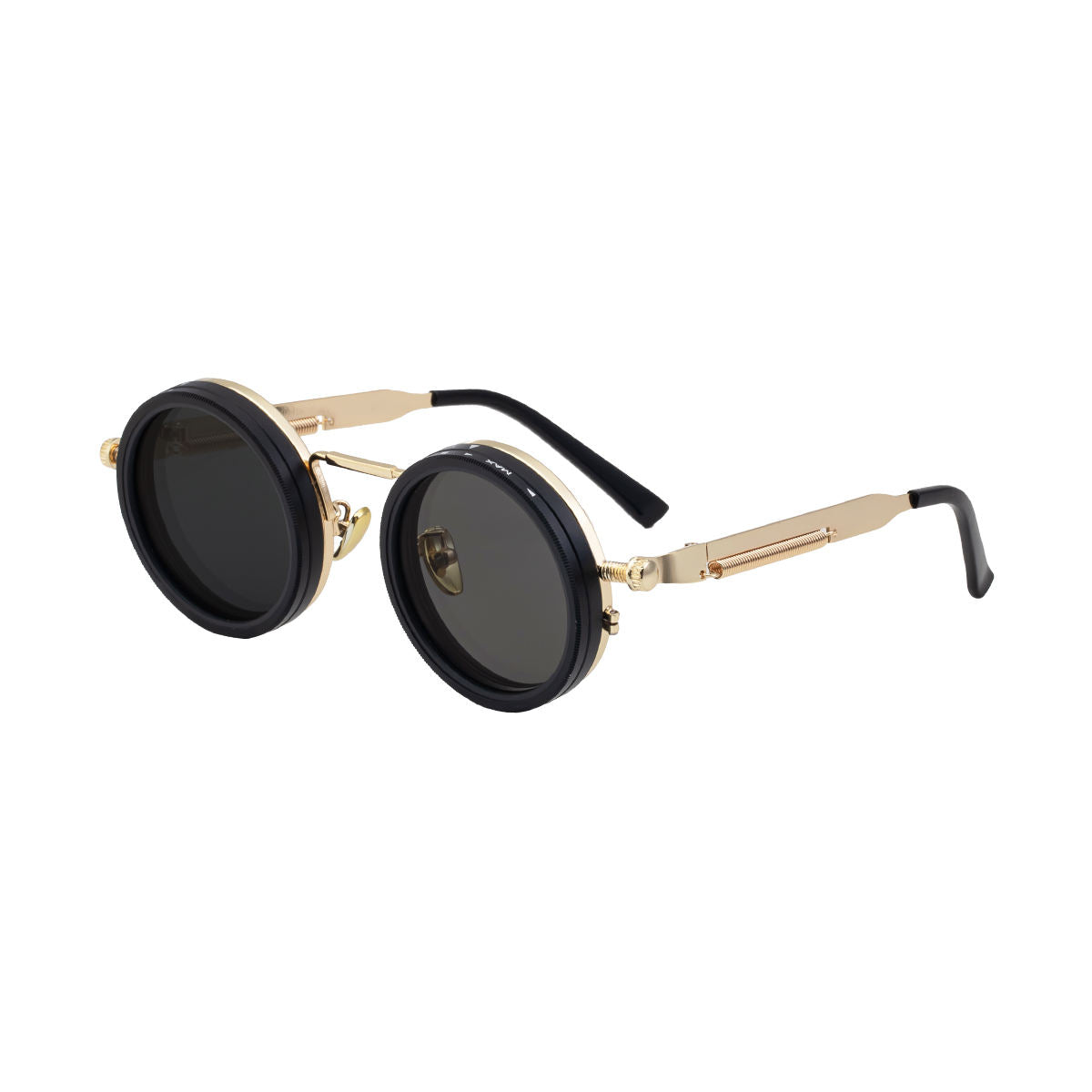 Retro Round Steampunk Polarized Sunglasses – BY-8126 Vintage Metal Frame UV400 Shades for Men & Women