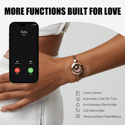 Sun & Moon Snake Chain Smart Couple Bracelets – Long-Distance Touch, Vibration & Light-Up Jewelry
