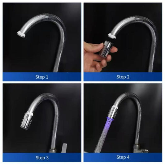 LED Temperature Sensitive Faucet Light – Color Changing Water Tap Filter Attachment